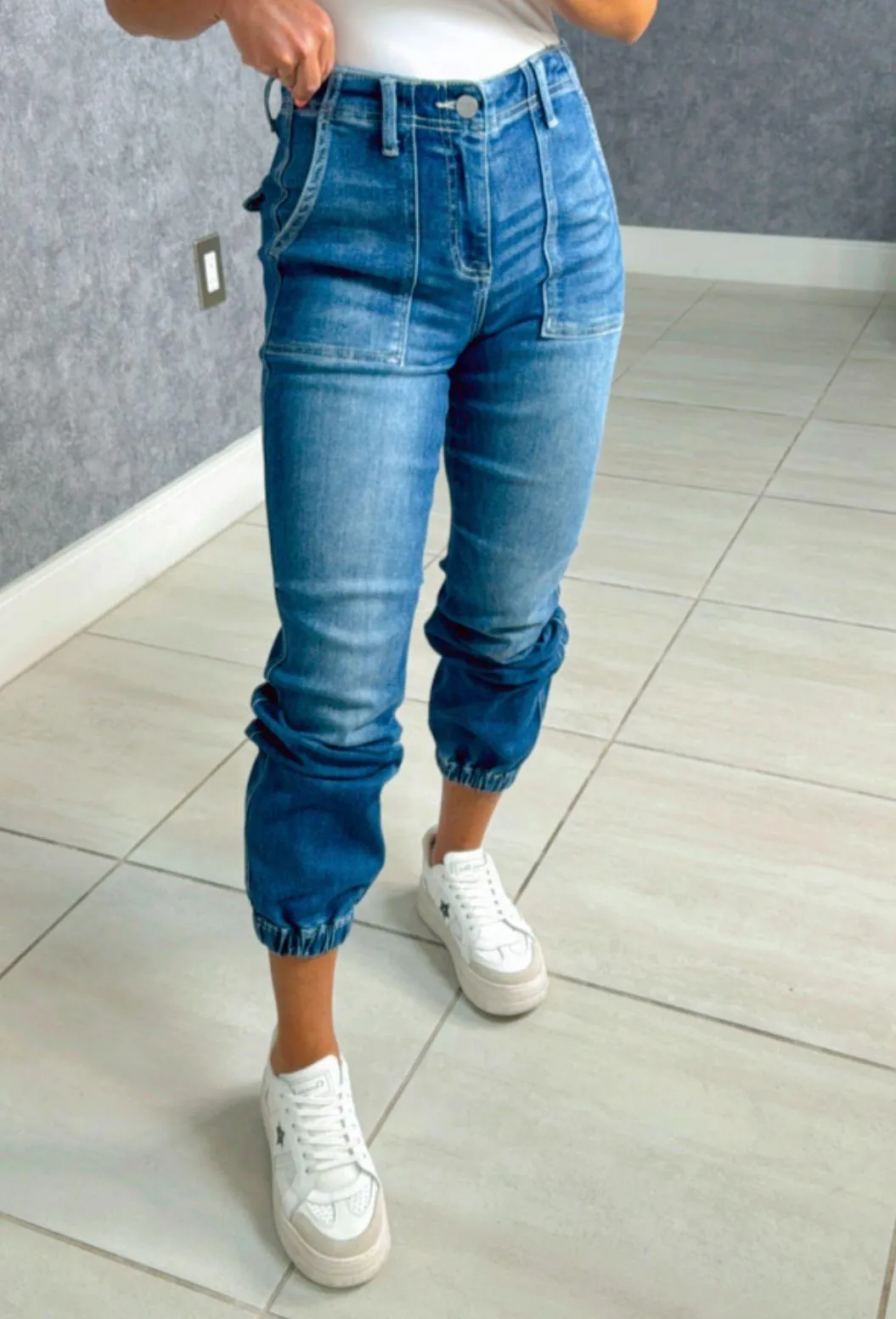 5652 High rise relaxed denim jogger