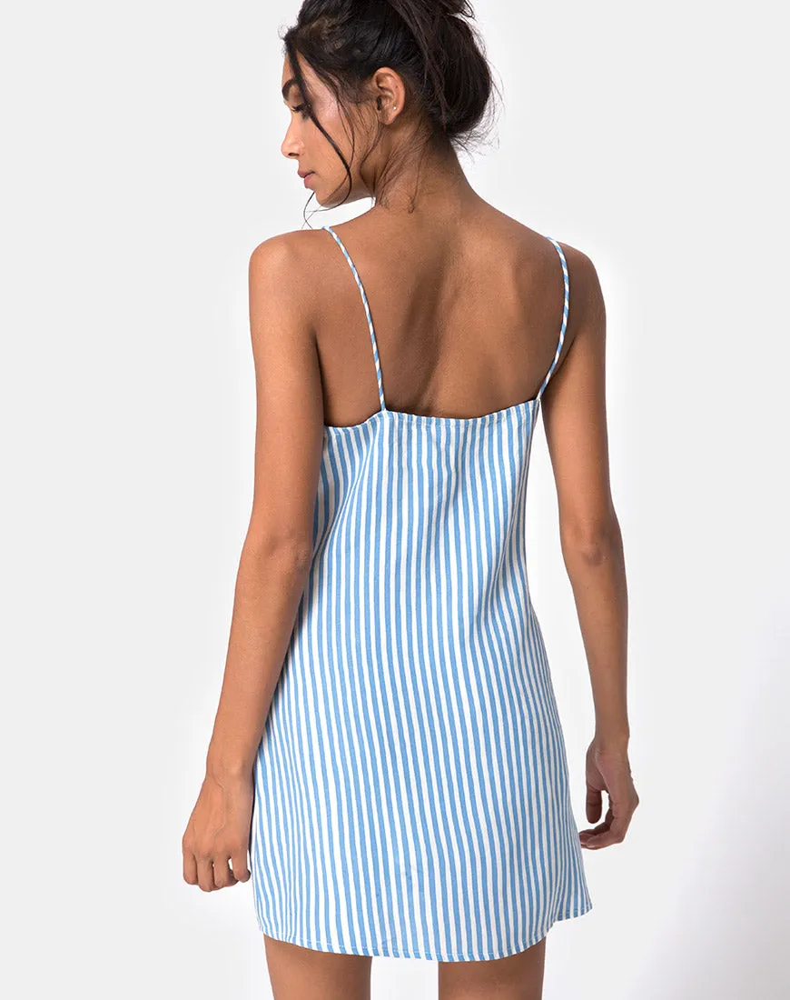 Auvaly Slip Dress in Basic Stripe Blue and White