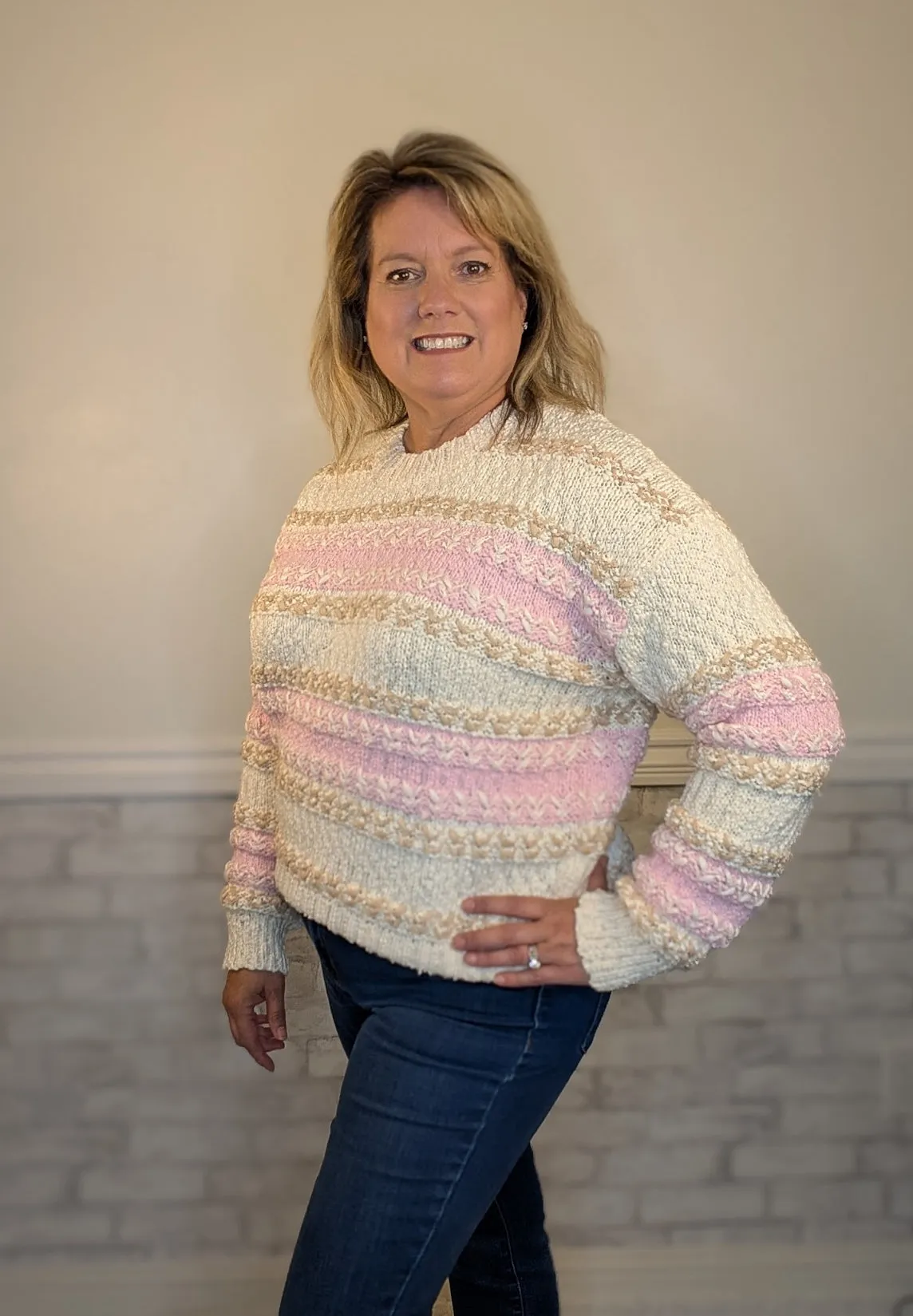 Blush & Beige Bliss Sweater