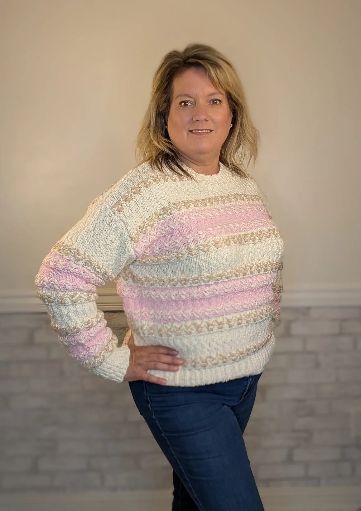 Blush & Beige Bliss Sweater