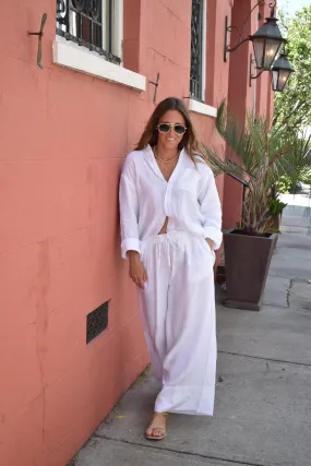 Boyfriend Shirt White Linen