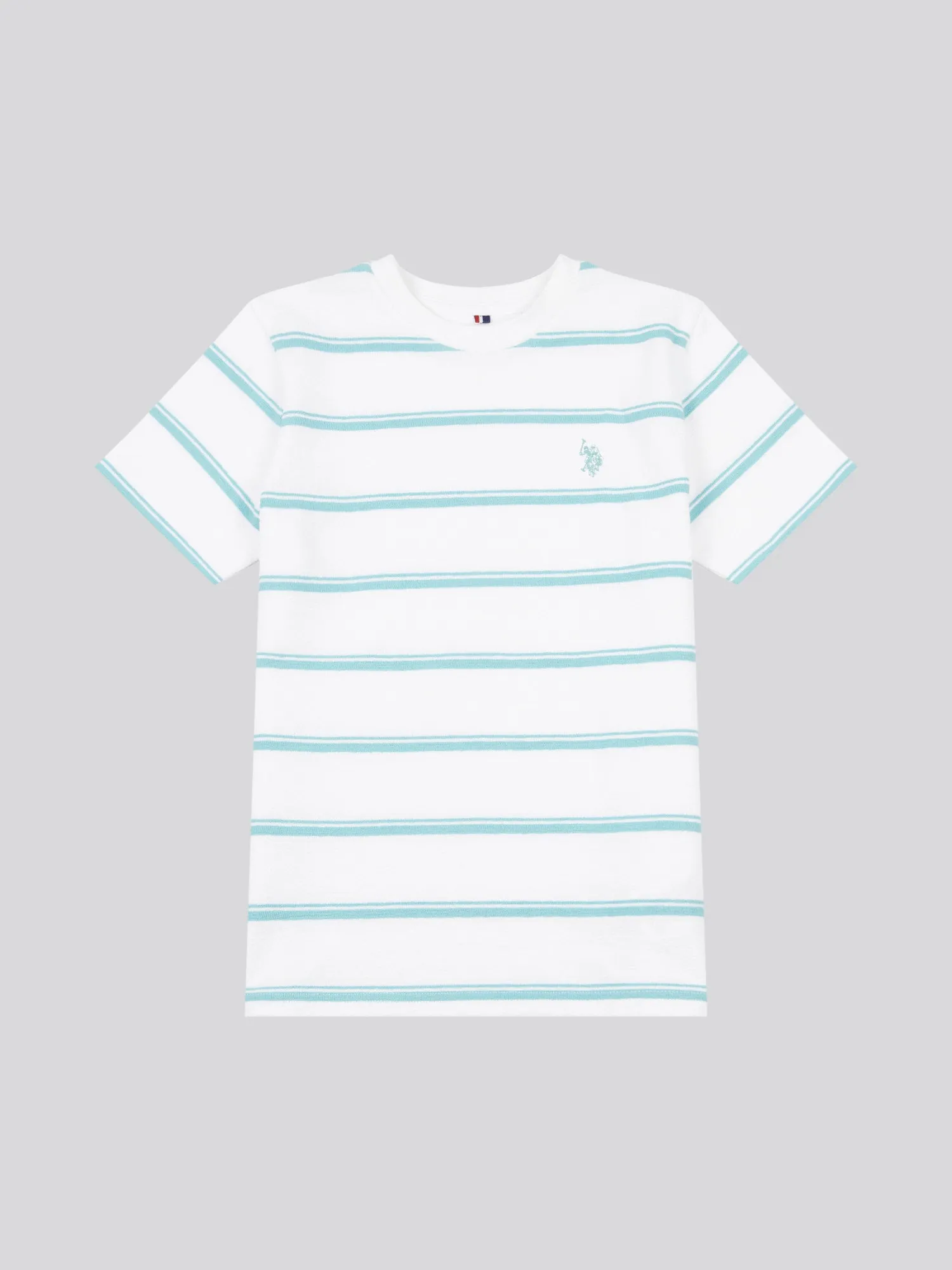 Boys Terry Stripe T-Shirt in Bright White