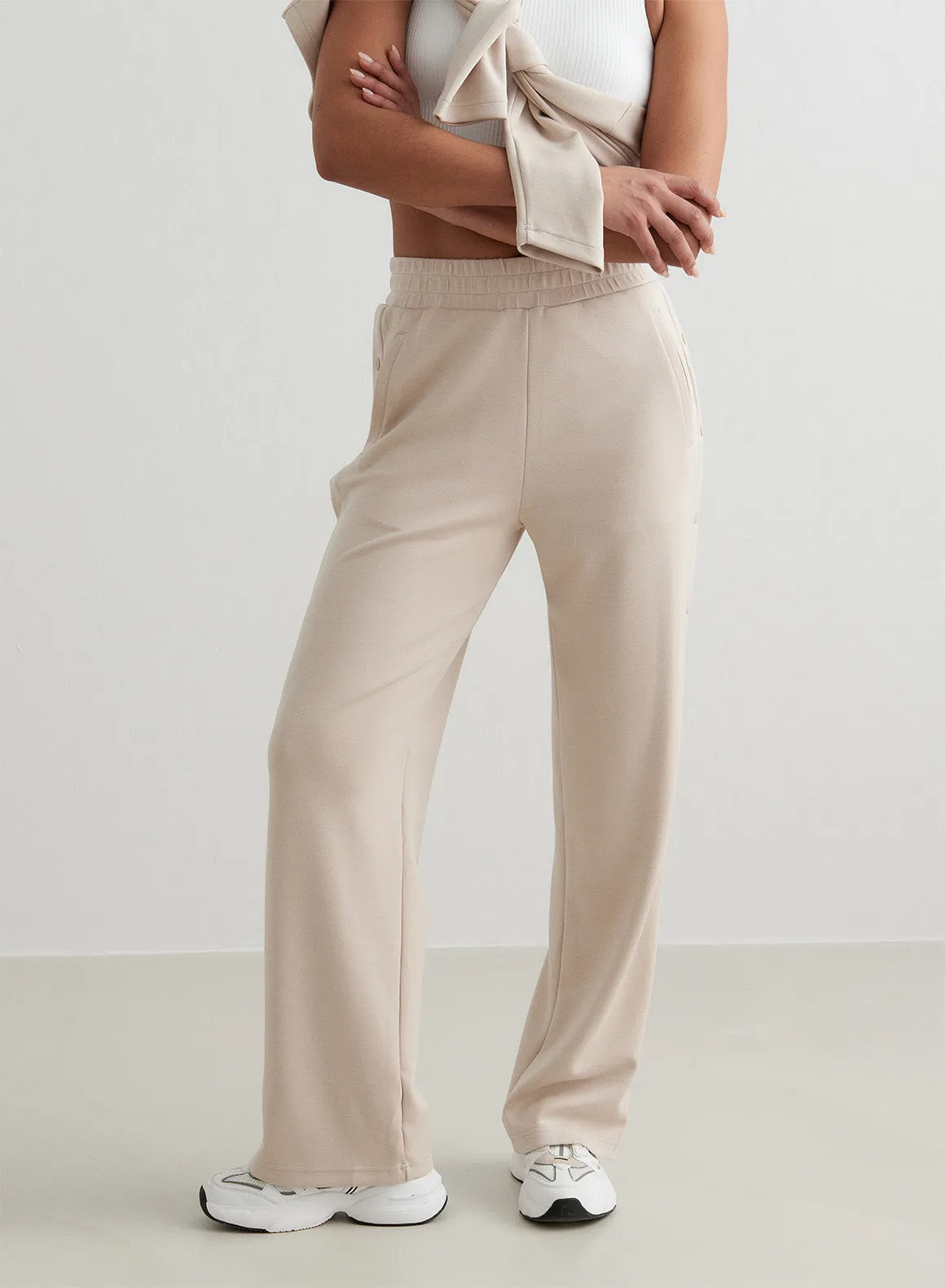 Café Au Lait Comfy Modal Buttoned Pants