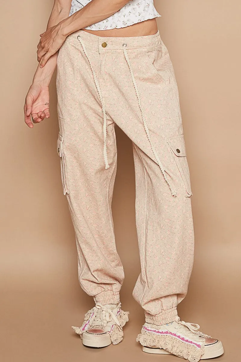 Camille Floral Twill Pocket Detail Jogger Pant Bottoms *FINAL SALE*