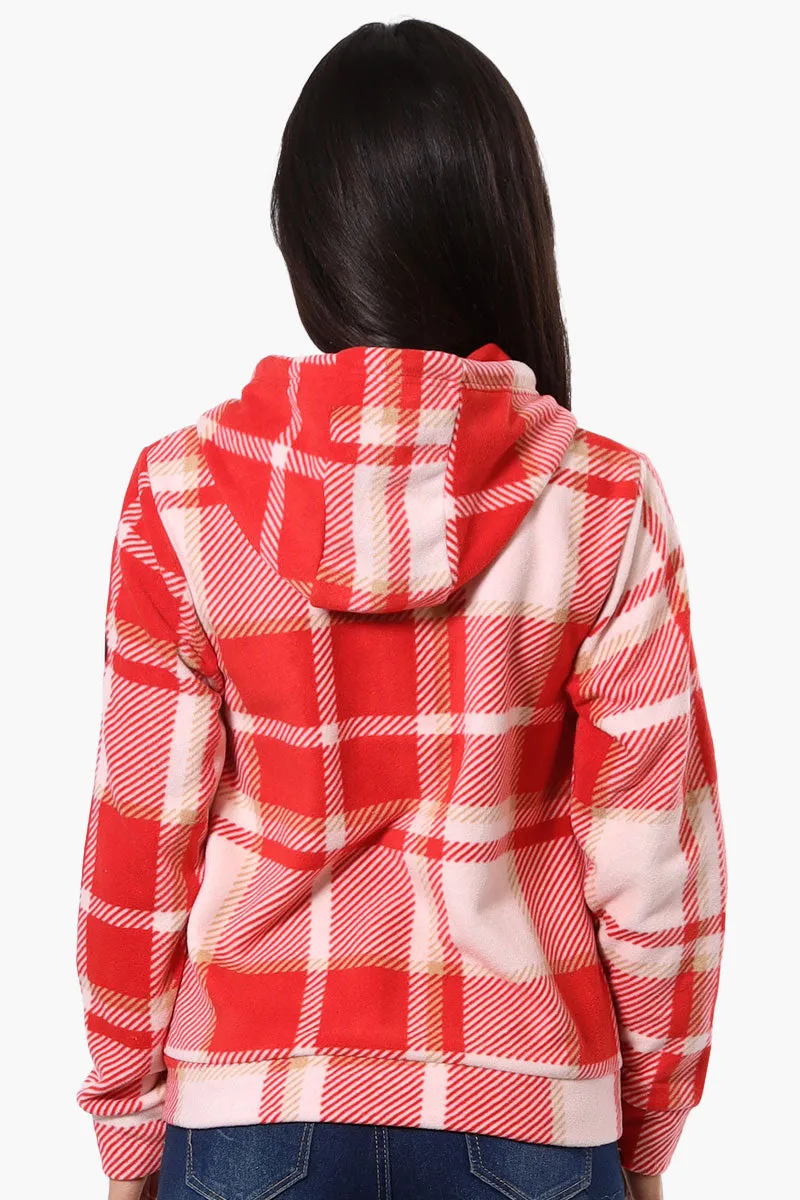 Canada Weather Gear Plaid Fleece Hoodie - Red