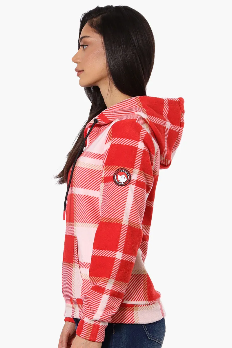 Canada Weather Gear Plaid Fleece Hoodie - Red