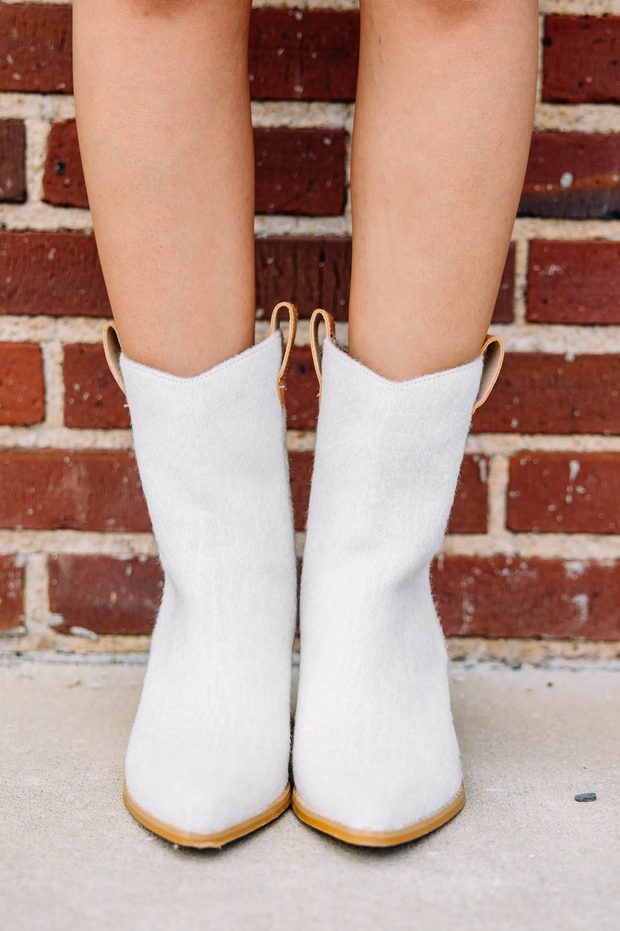 Can't Let You Go Beige White Croc Booties