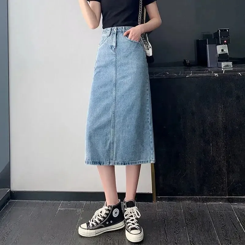 Casual Loose Korean All-Match Vintage Retro Chic Denim Skirts