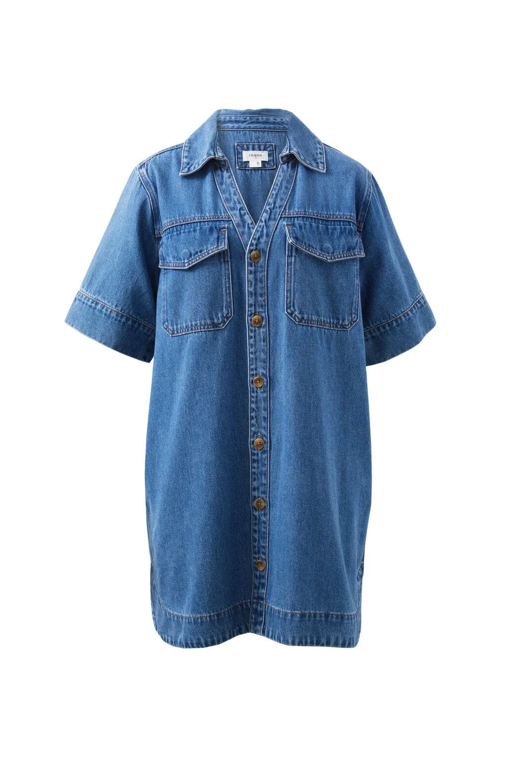 Ceres Life | Relaxed Shirt Dress - Fresh Indigo