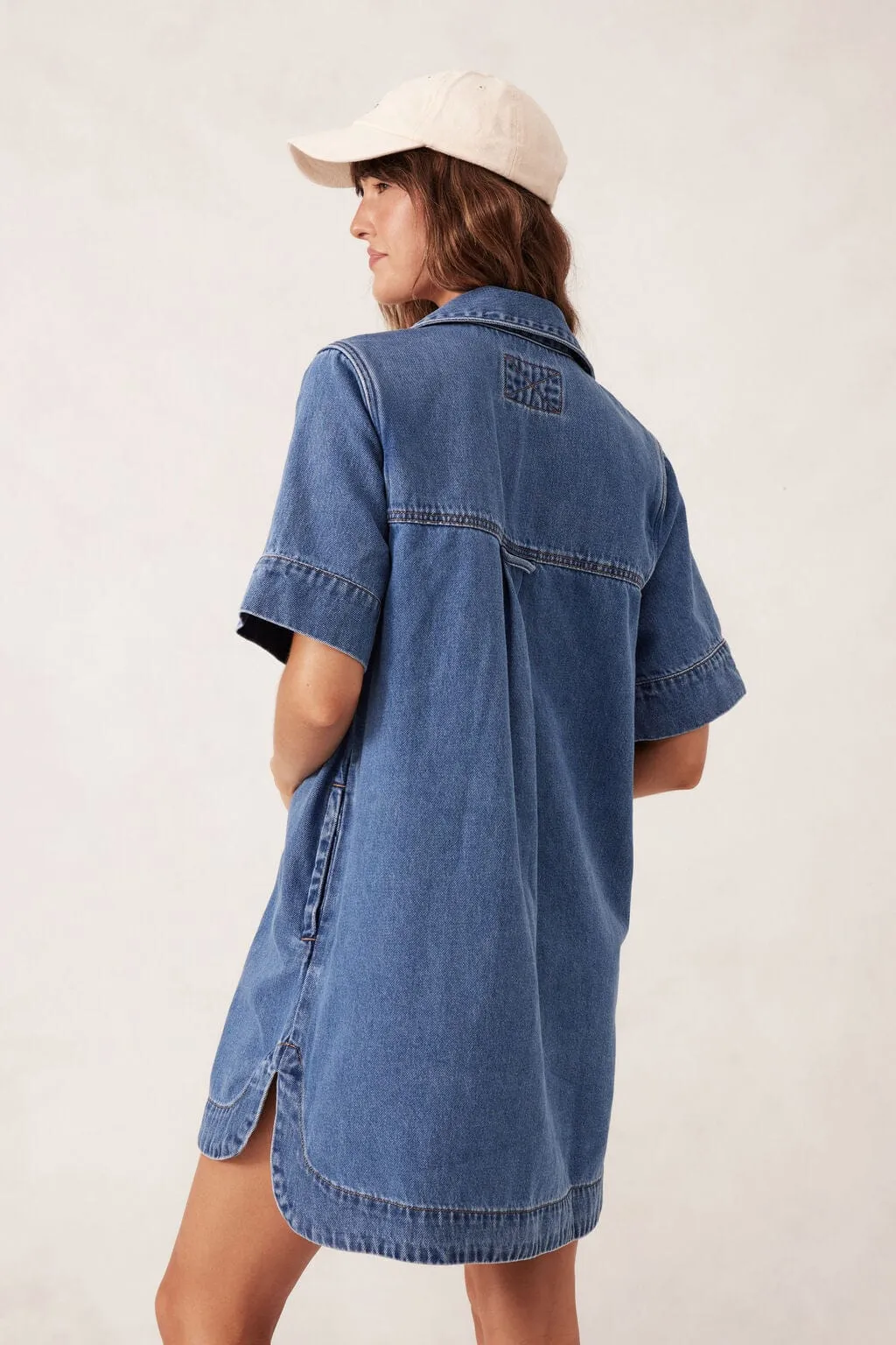 Ceres Life | Relaxed Shirt Dress - Fresh Indigo