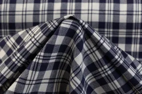 Checked Italian Wool Suiting - Navy / Off White