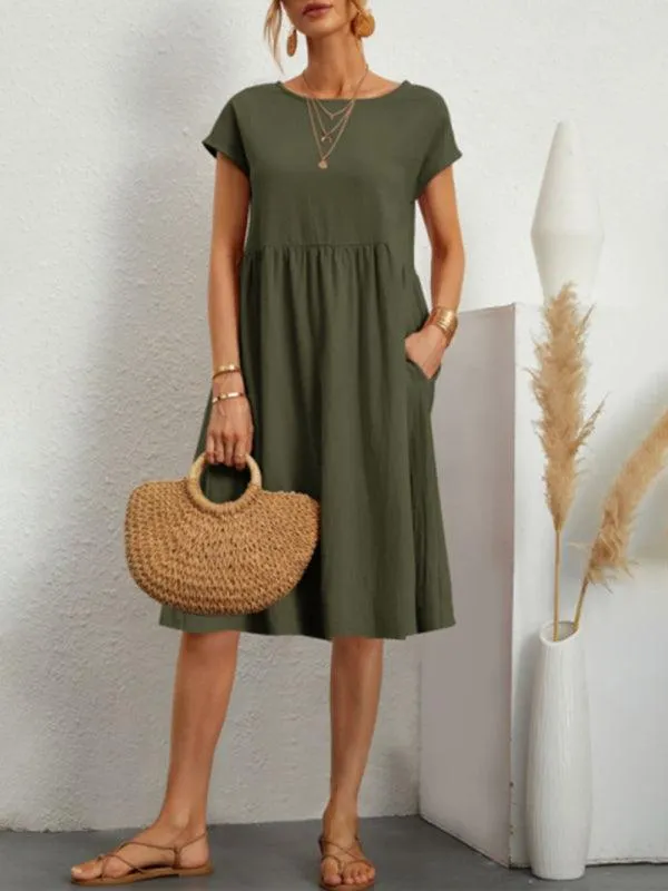 Chic Women's A-Line Dress in Cotton and Linen by Jakoto