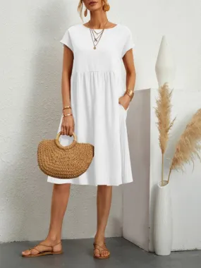 Chic Women's A-Line Dress in Cotton and Linen by Jakoto