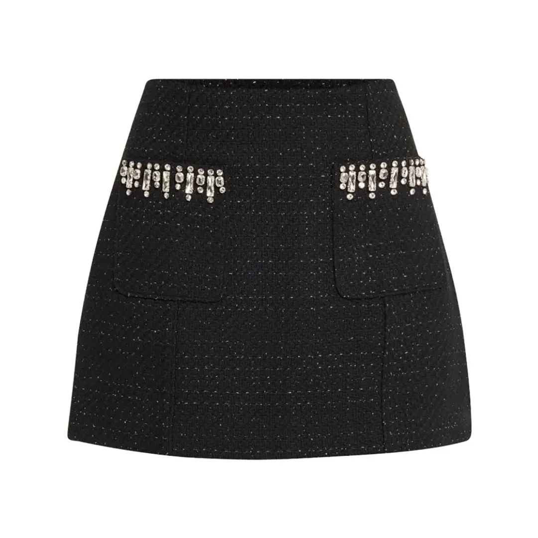 CINQ Á SEPT RANDI DECO BORDER TWEED MINI SKIRT