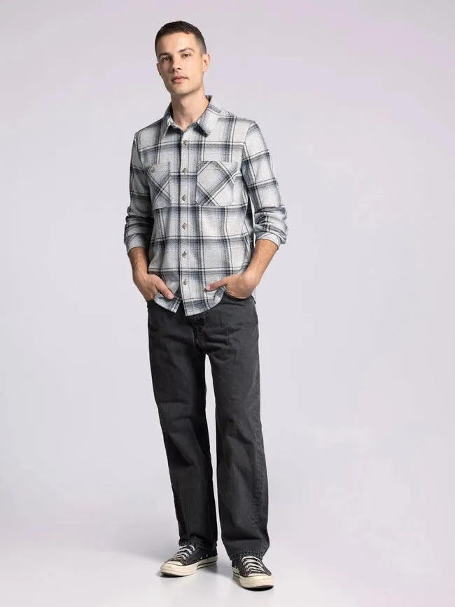 Clark Shirt - Long Sleeve Button Up BLACK GREY PLAID