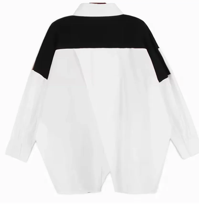 Color Block Asymmetrical Shirt