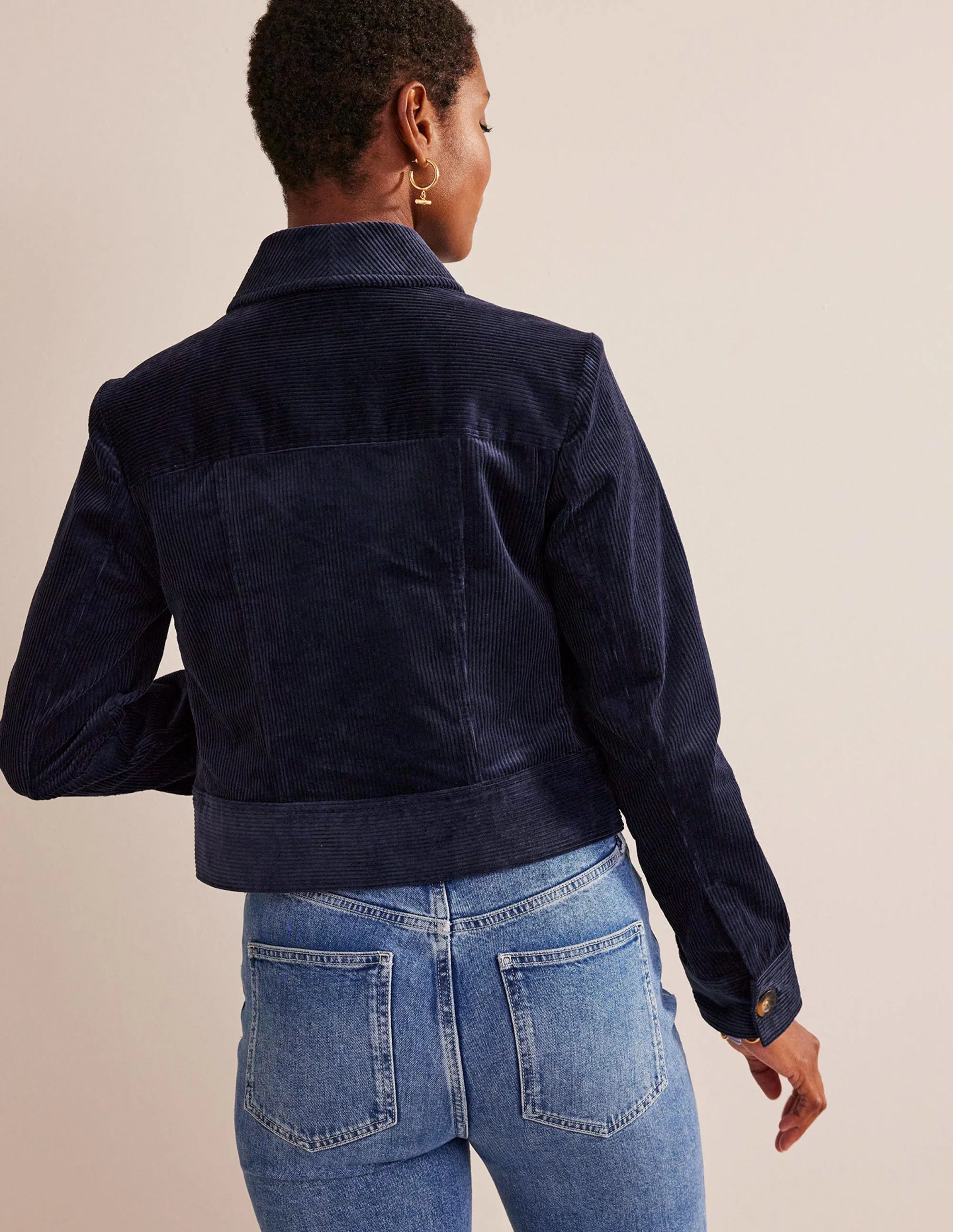 Corduroy Jacket-Navy