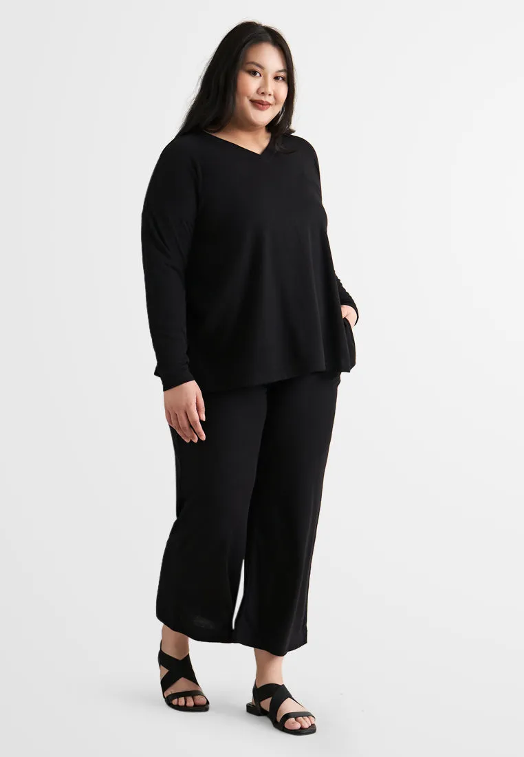 Corrine Comfy Ribbed V-Neck Top