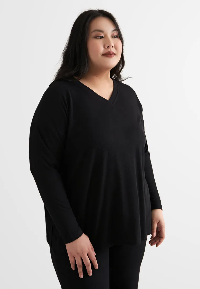 Corrine Comfy Ribbed V-Neck Top