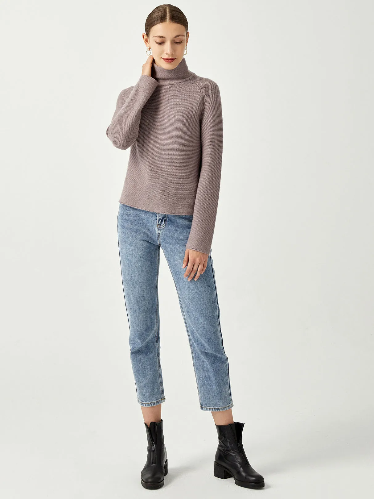 Cozy Perfection High-Neck Sweater Top