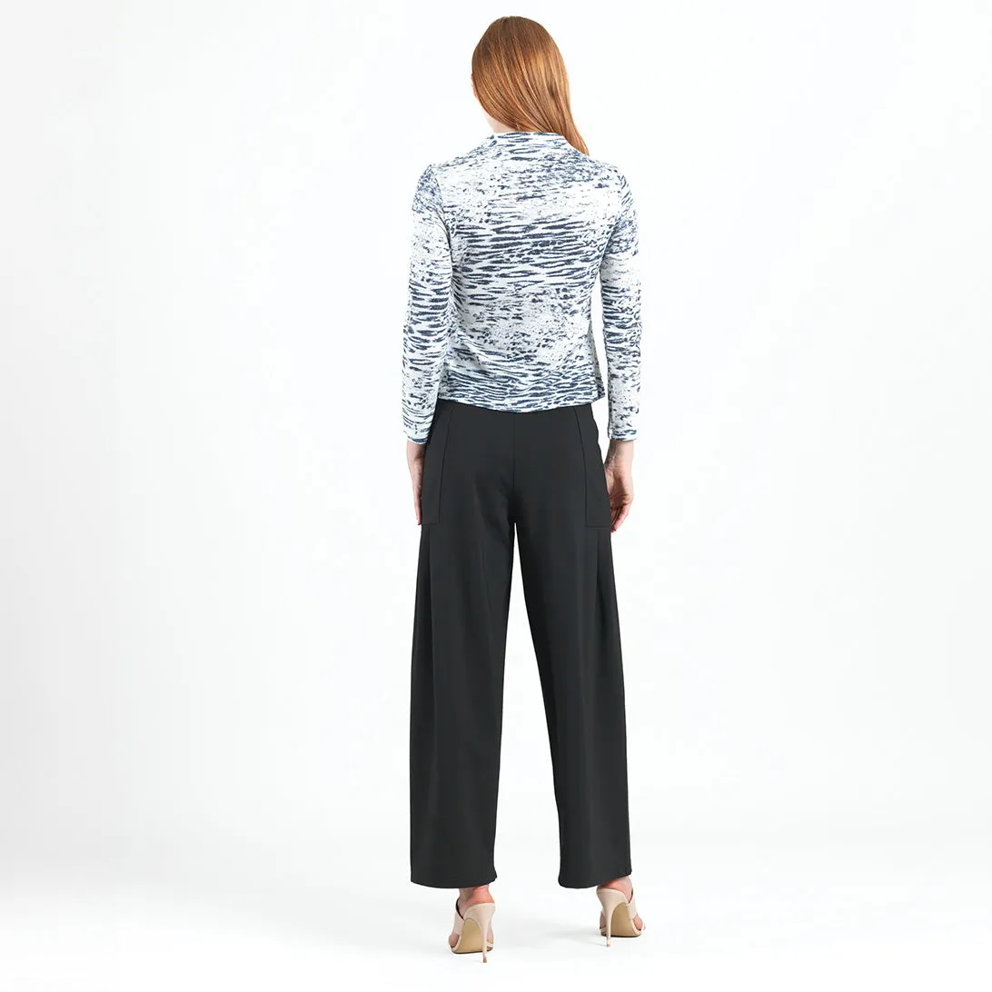 Cozy Shimmer Texture - Center Front Tie Sweater Top - Snow Leopard - Limited Sizes!