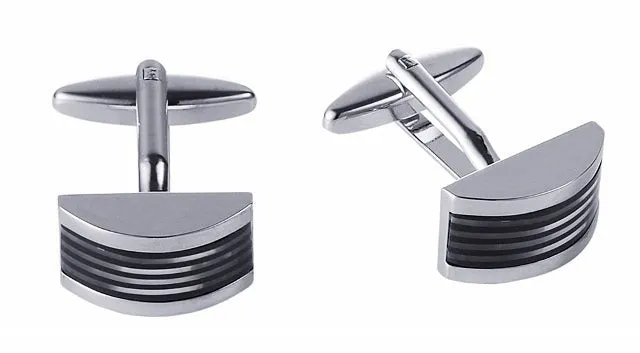 Cudworth Rhodium/Grey Cat's Eye Cufflinks