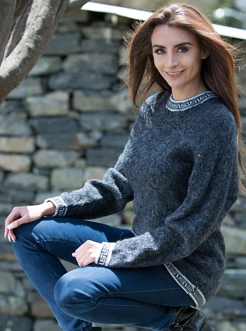 Dark Gray Alpaca Sweater for Women