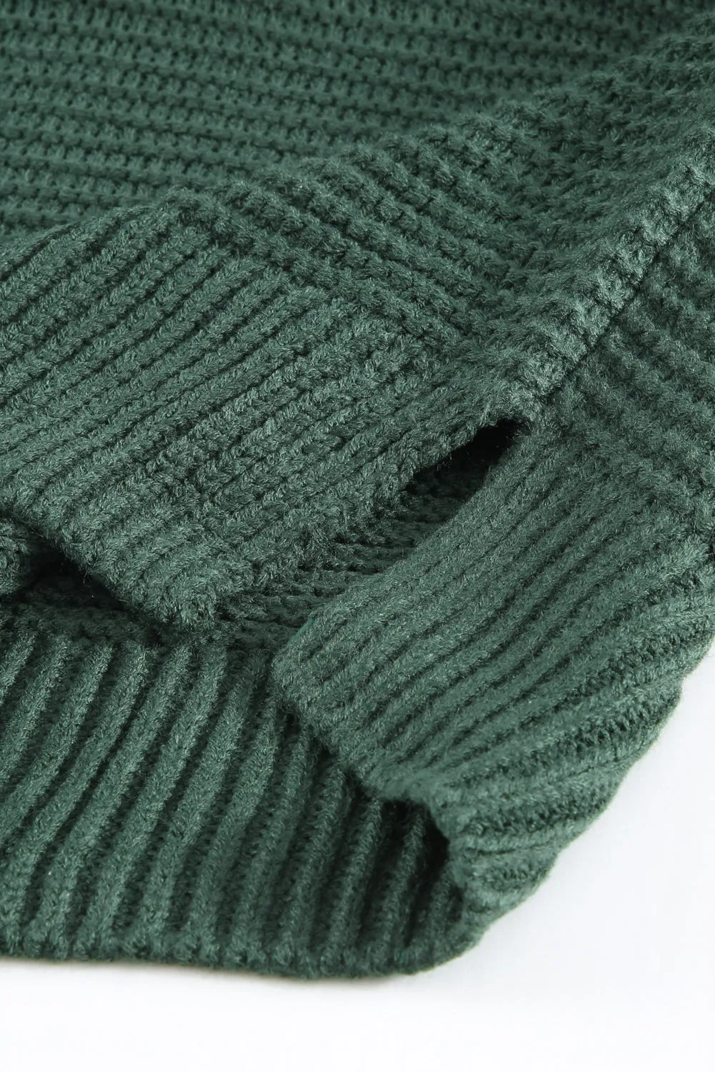 Dark Green Cozy Long Sleeves Turtleneck Sweater