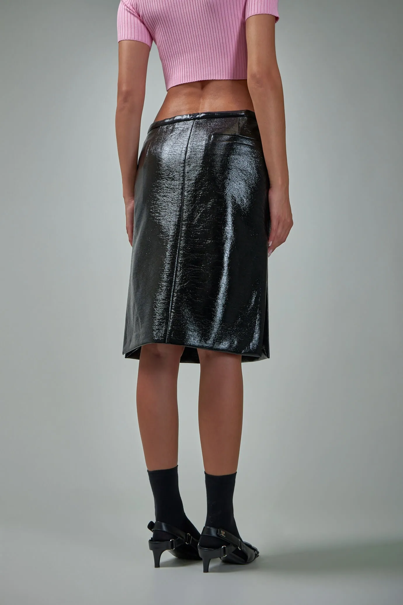 Double Slits Vinyl Skirt