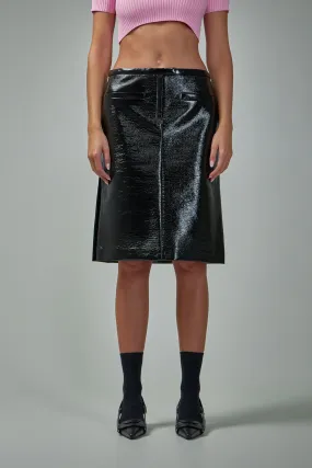 Double Slits Vinyl Skirt