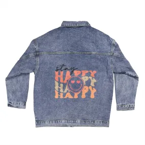 ELEVATED SPIRIT | STAY HAPPY DENIM JACKET