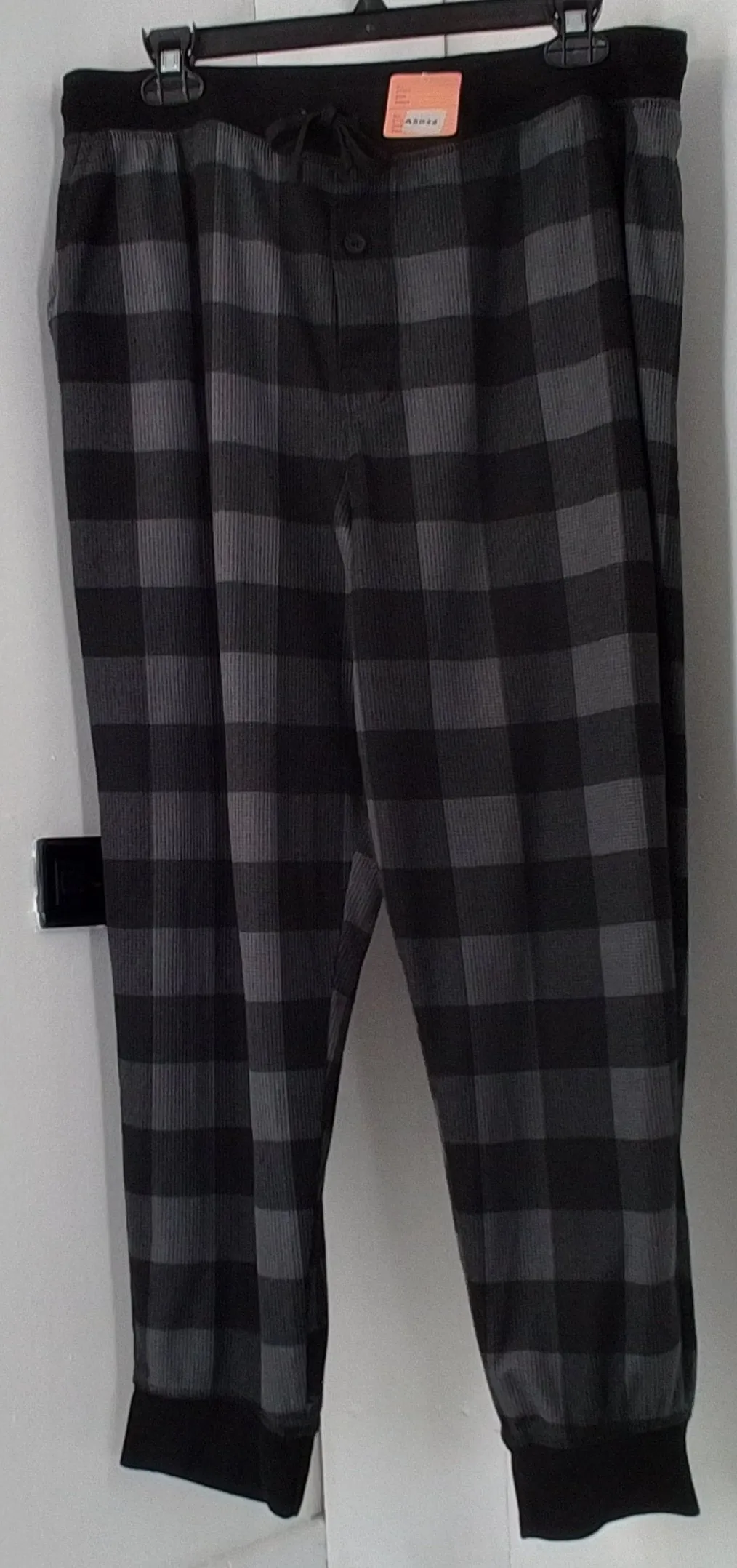 George Men's Black Plaid Pajama Pants