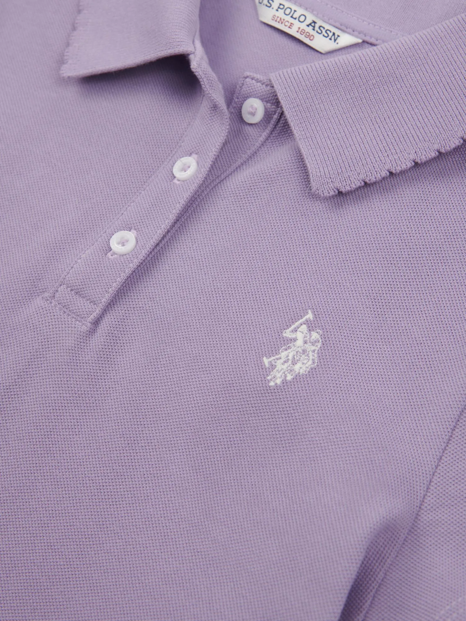 Girls Scallop Collar Polo Shirt in Viola