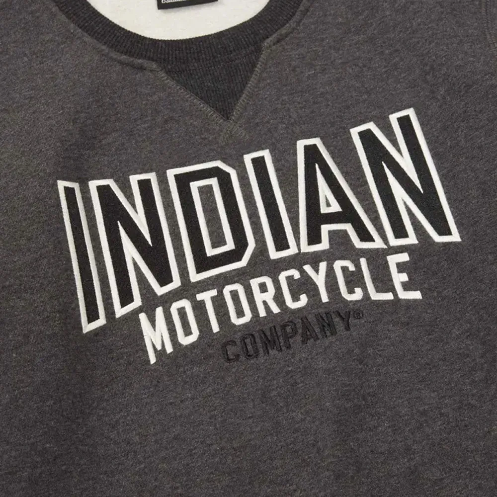 Indian Motorcycle  Womens Contrast Ribbed Sweatshirt Warm Comfortable Grey Silver