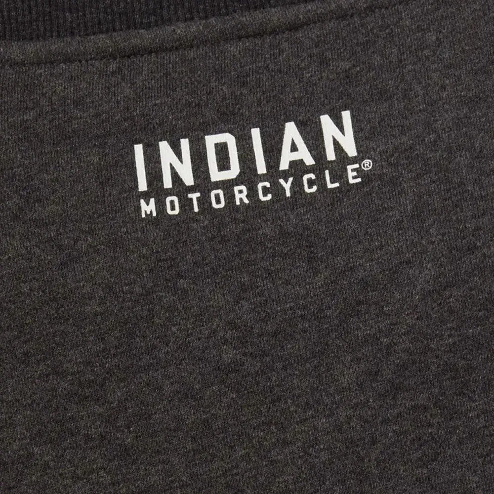 Indian Motorcycle  Womens Contrast Ribbed Sweatshirt Warm Comfortable Grey Silver