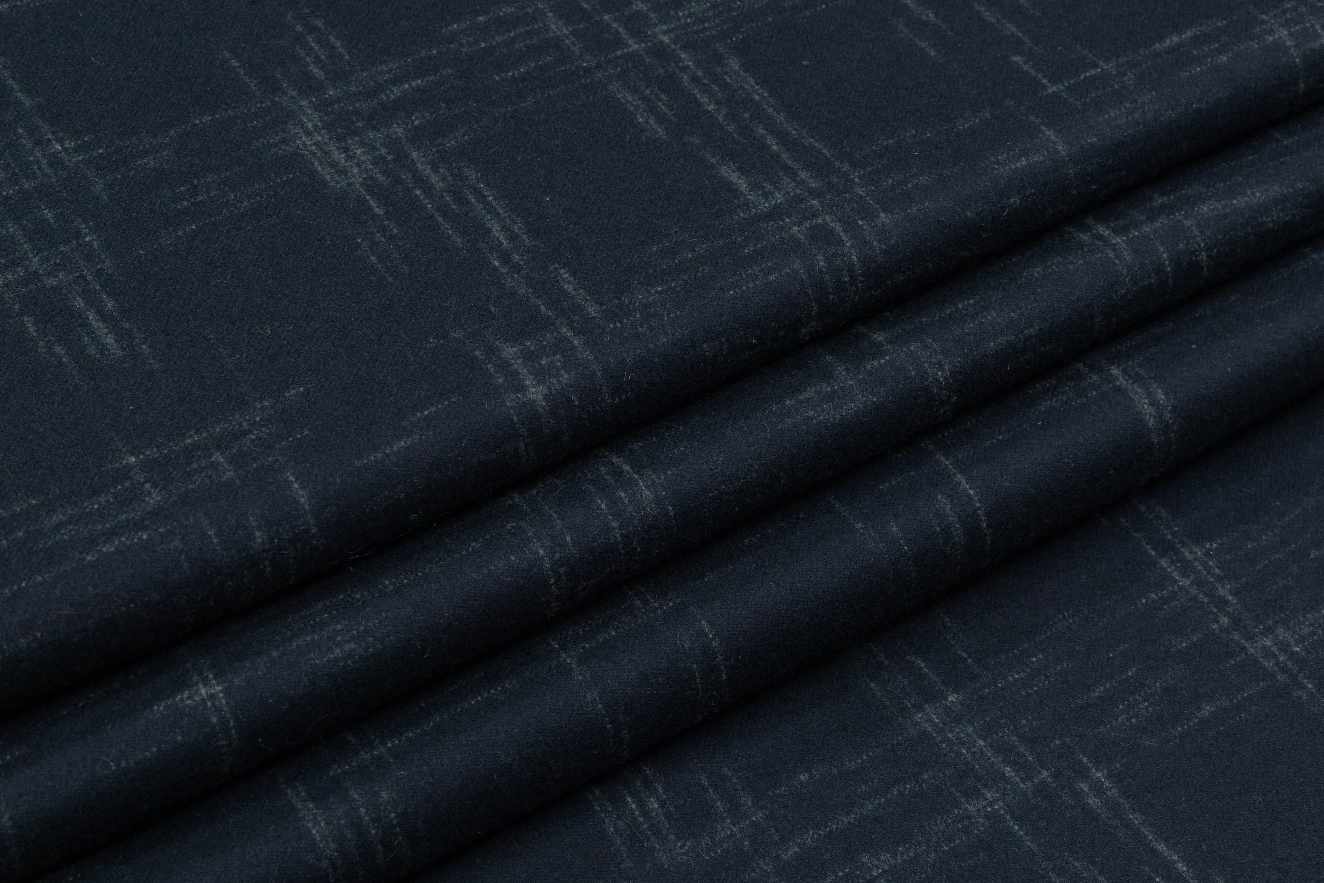 Italian Cashmere Wool Suiting - Black / Gray