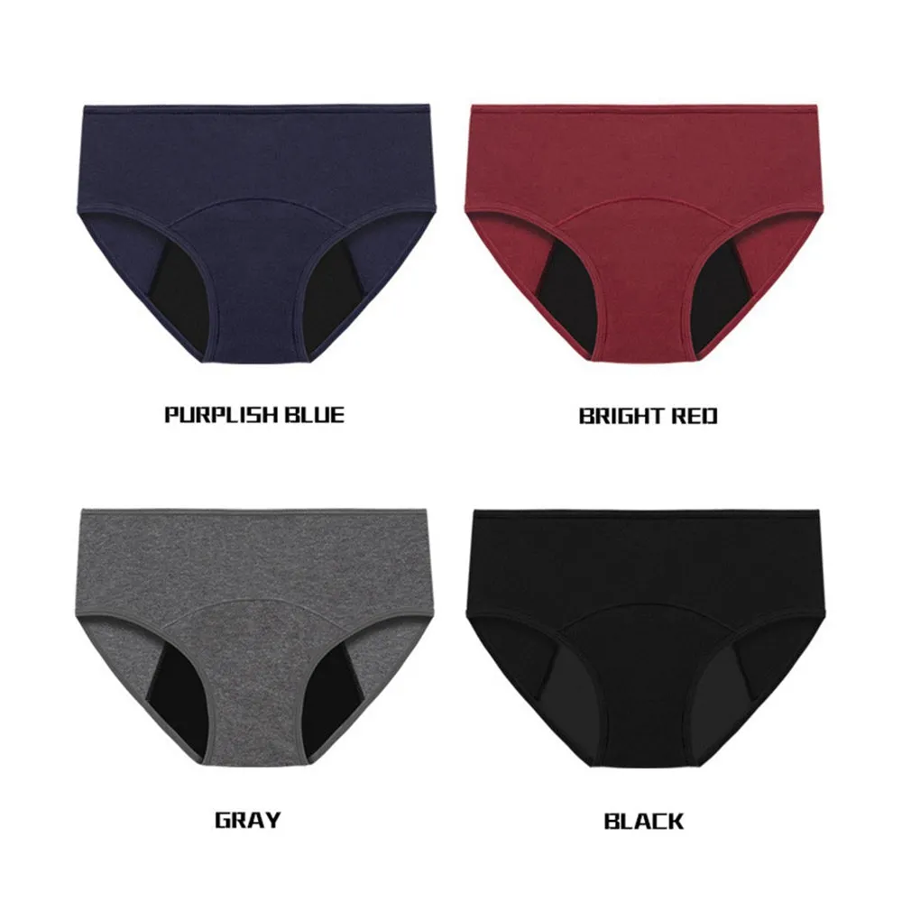 Leak-Proof Menstrual Panties for Women, Plus Size Cotton Period Underwear, XS-3XL