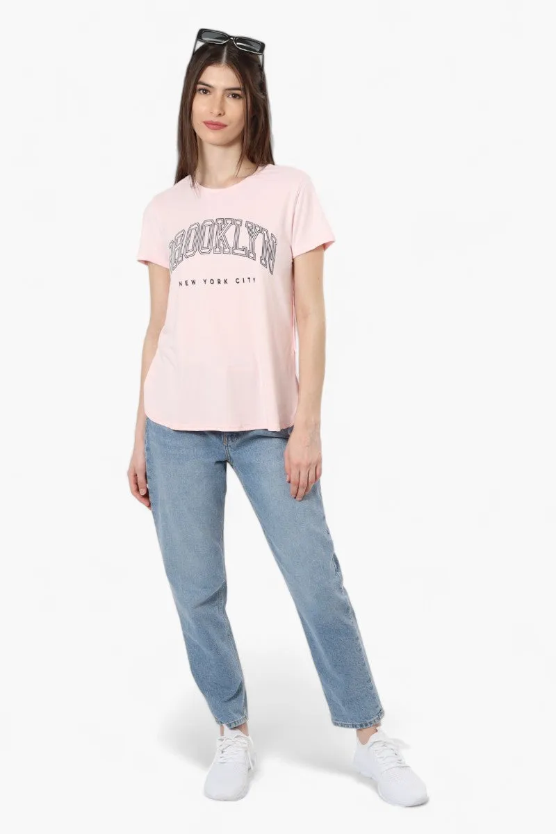 Magazine Brooklyn New York Print Tee - Blush