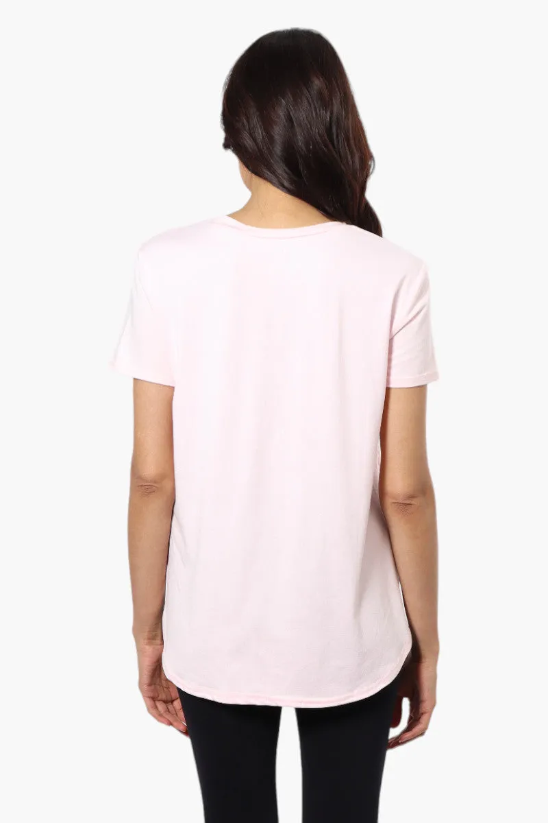 Magazine Drink Print Tee - Pink