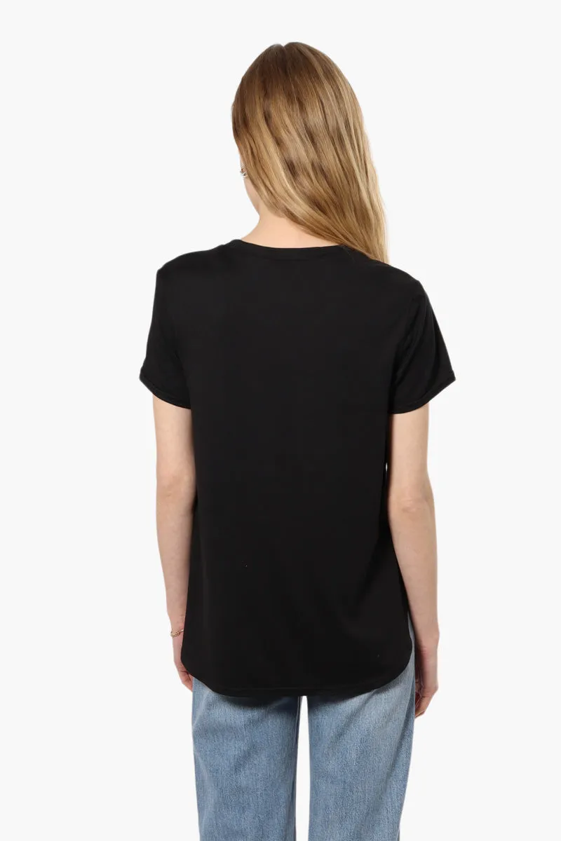 Magazine Mom Printed High Low Tee - Black