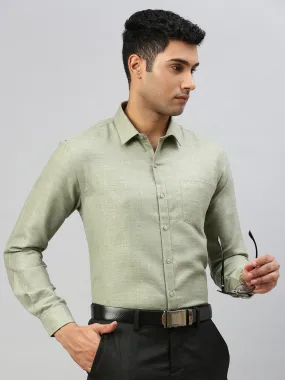 Men Cotton Blend Shirt Green T7 CG16