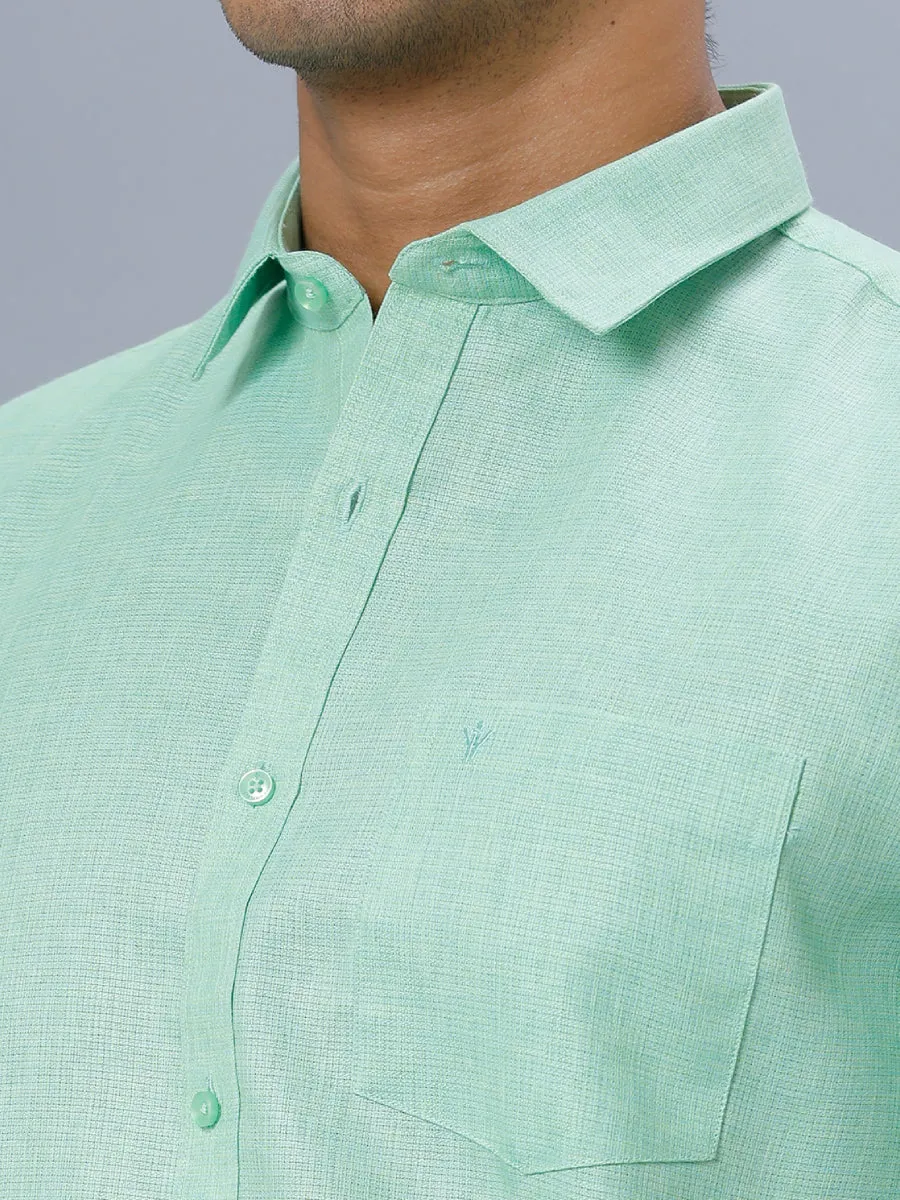 Mens Cotton Blend Half Sleeves Shirt Pista Green T25 TA3