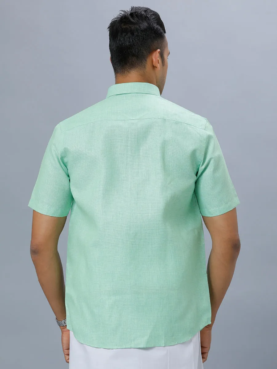 Mens Cotton Blend Half Sleeves Shirt Pista Green T25 TA3