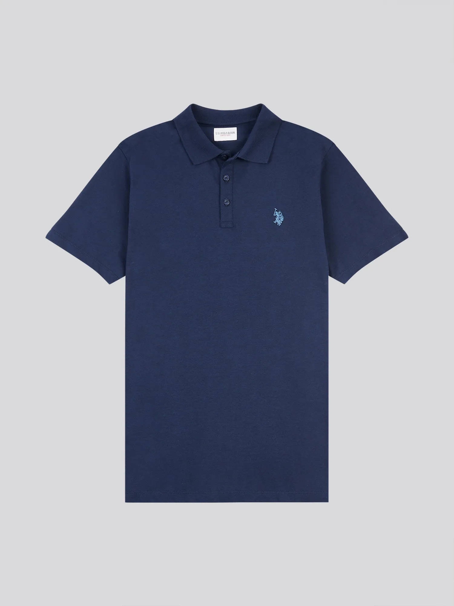 Mens Double Horsemen Jersey Polo Shirt in Dark Sapphire Navy