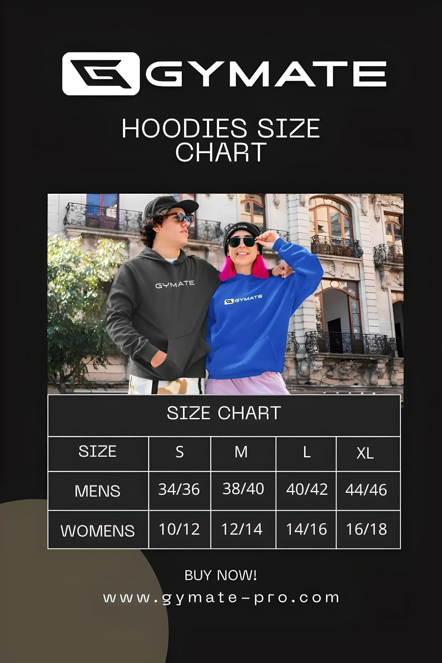 Mens Hoodies Designer Gymate small logo [ctr]