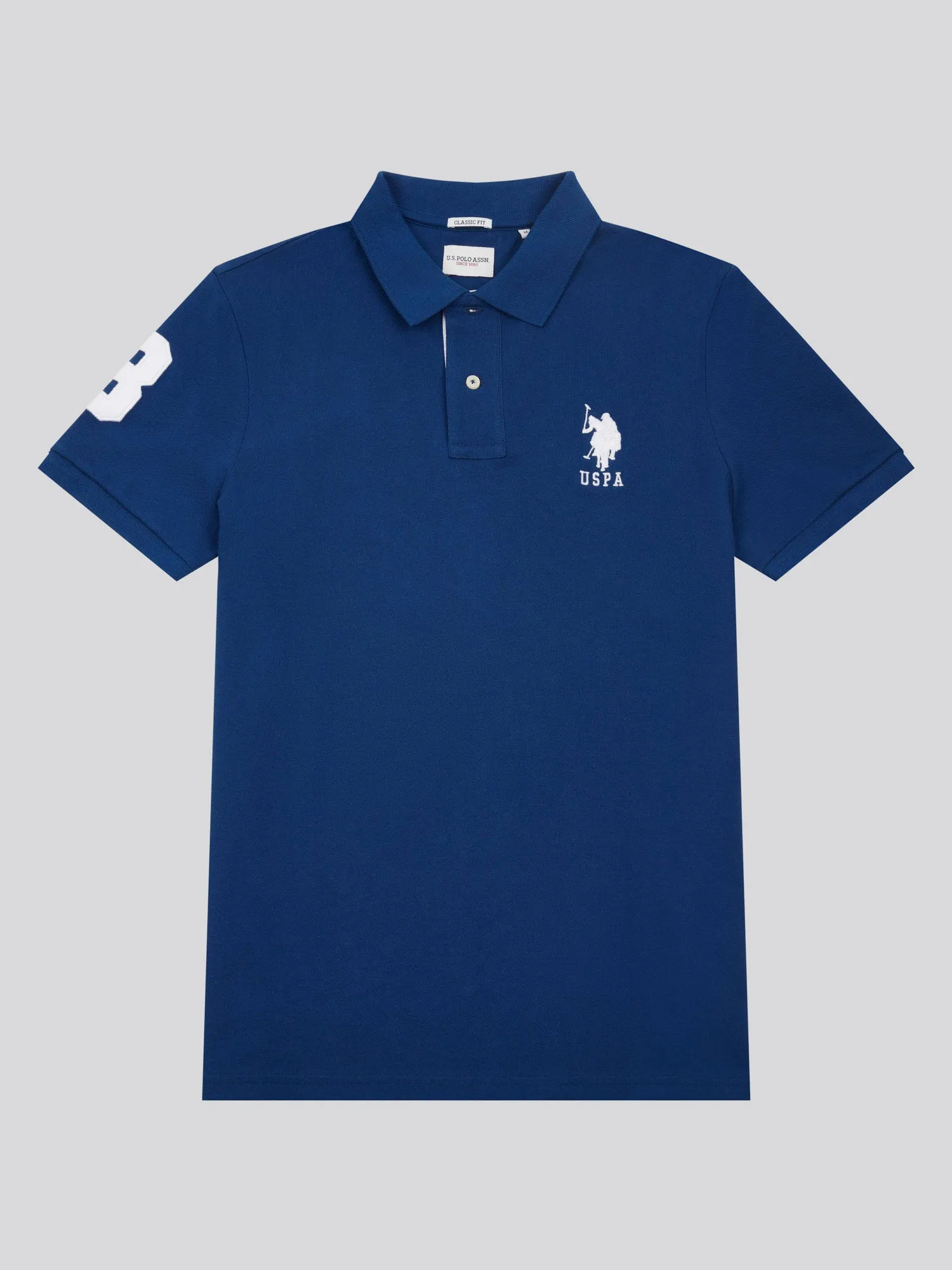 Mens Player 3 Pique Polo Shirt in Navy Peony