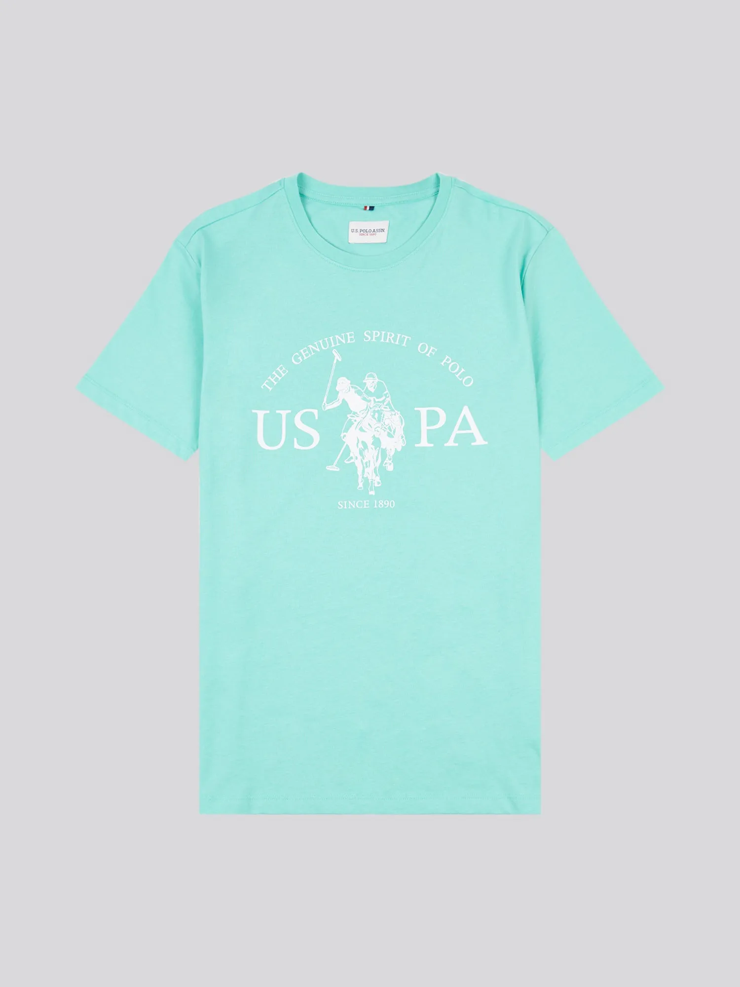 Mens USPA Print Graphic T-Shirt in Pool Blue