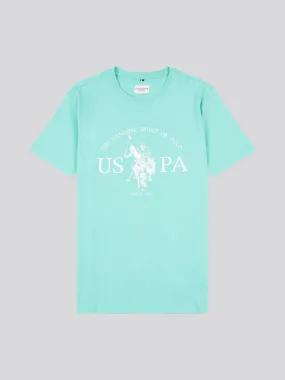 Mens USPA Print Graphic T-Shirt in Pool Blue