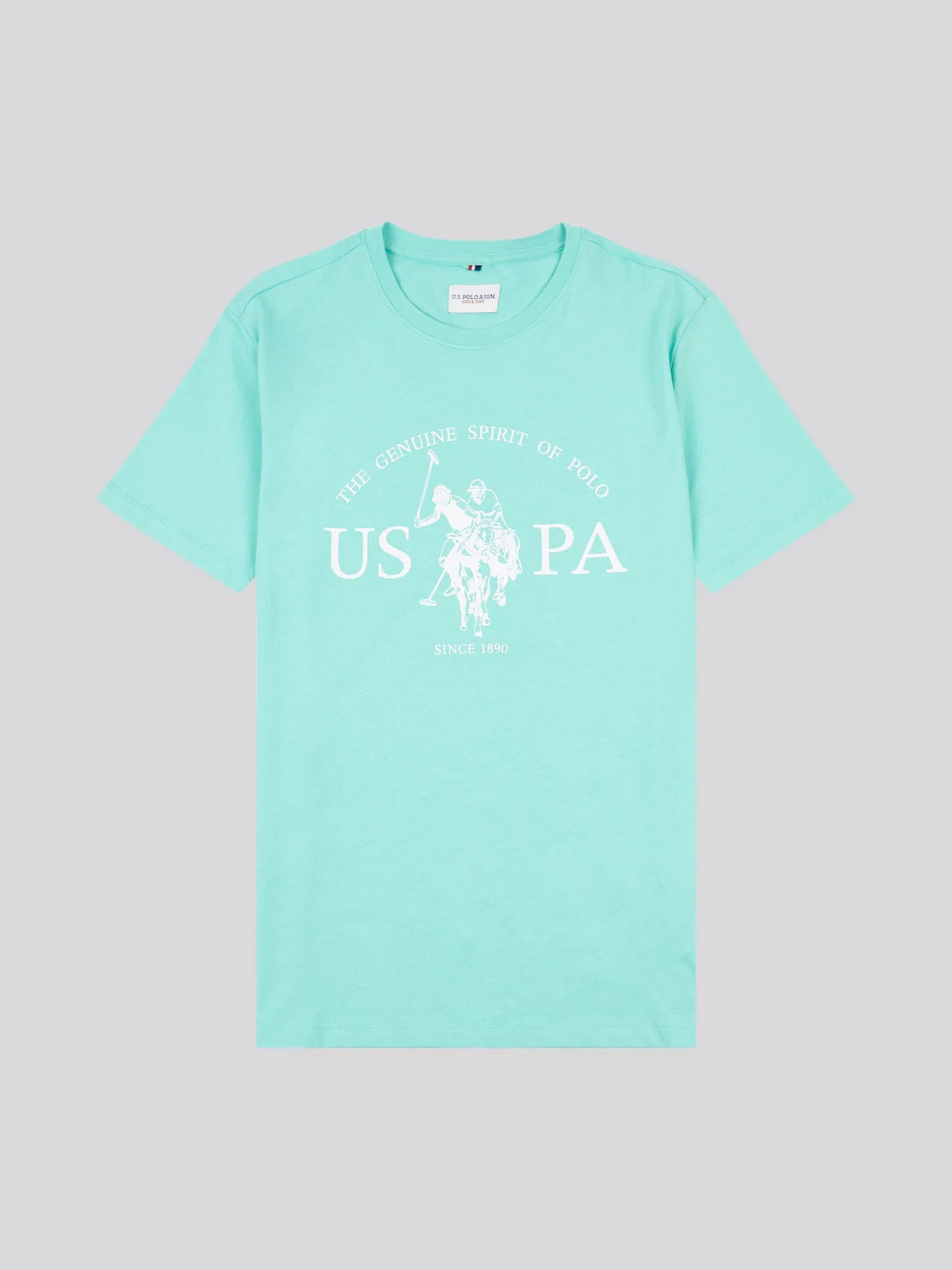 Mens USPA Print Graphic T-Shirt in Pool Blue