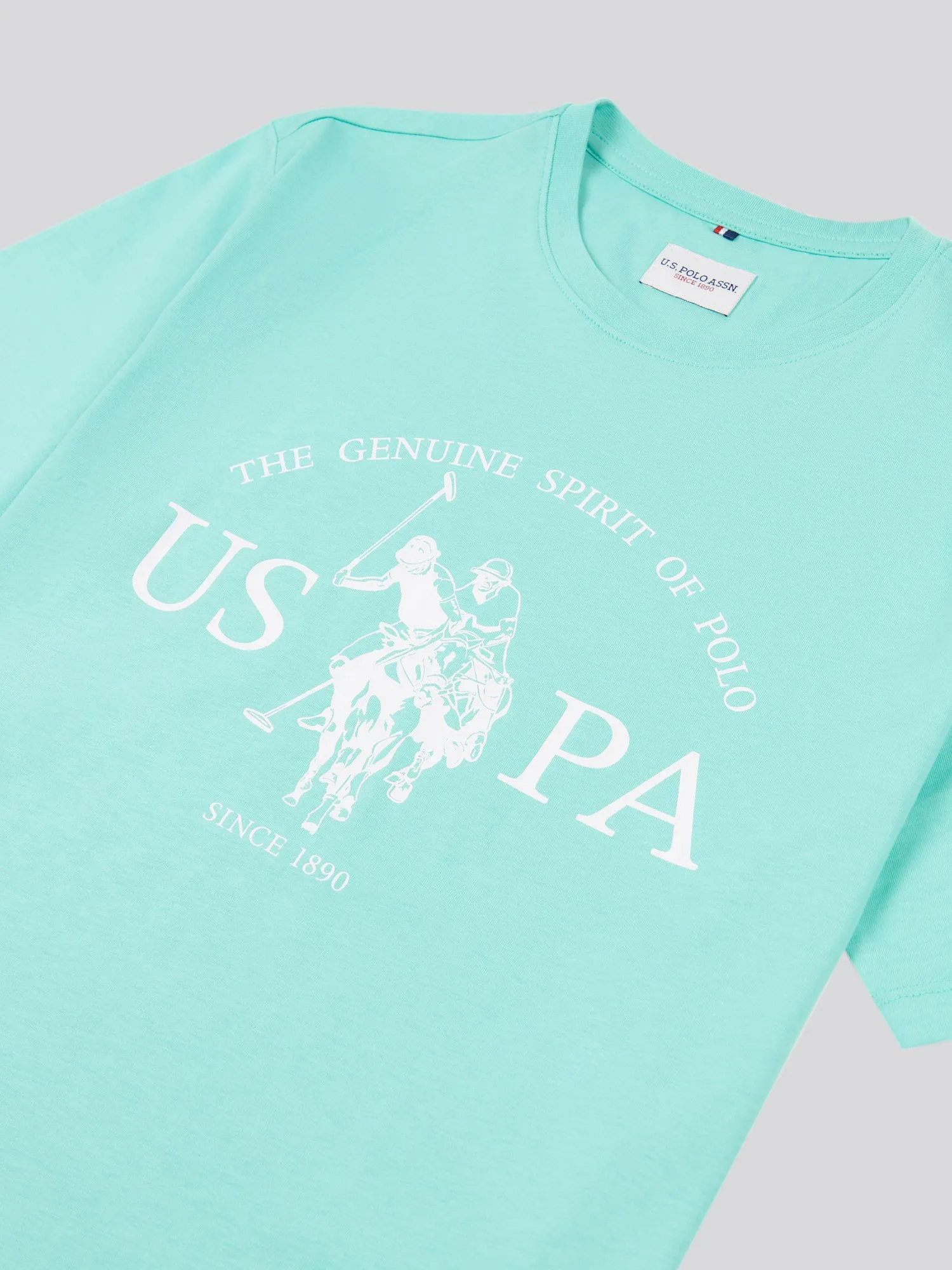 Mens USPA Print Graphic T-Shirt in Pool Blue